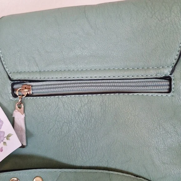 Silk Sparrow Studded   Crossbody Purse Sea Green - Picture 9 of 13